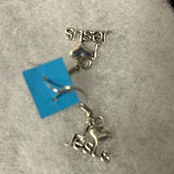 NWT earrings #god .925 sterling / stainless heavy duty I love Jesus earr… - Picture 7 of 7